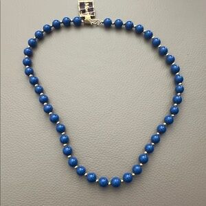 Monet vintage Enamel Blue Beaded Necklace NWT
